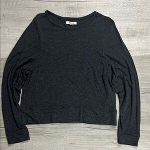 Madewell Charcoal Crewneck Long-Sleeve Pullover medium